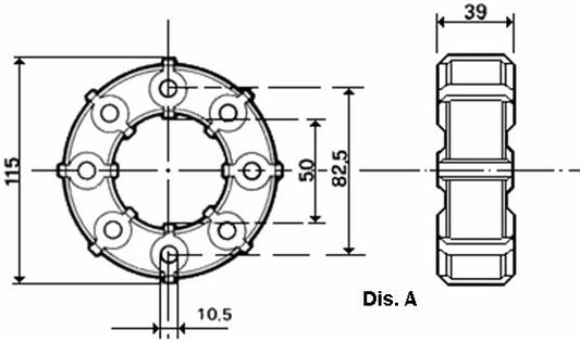 GIUNTO ELAST.8 FORI D.115 CF82.5