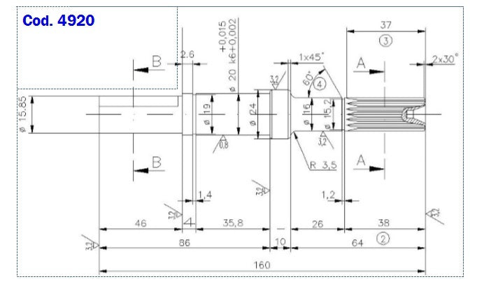 ALBERO POMPA PM 36 J