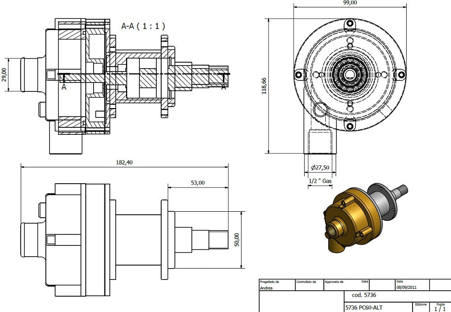 CENTRIFUGAL PUMP PC 60/ALT