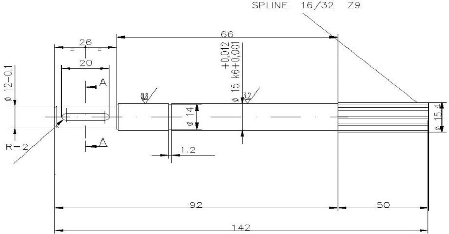 ST 245 PUMP SHAFT