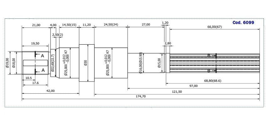 IVECO 8361 SRM PUMP SHAFT