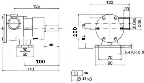 POMPA PM 36/S CON SUPPORTO