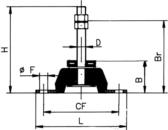 SUPP.CCF 180x50 CF150 PERNO M20