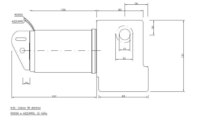 TERGI W500 12V CAN. 45mm UTILE